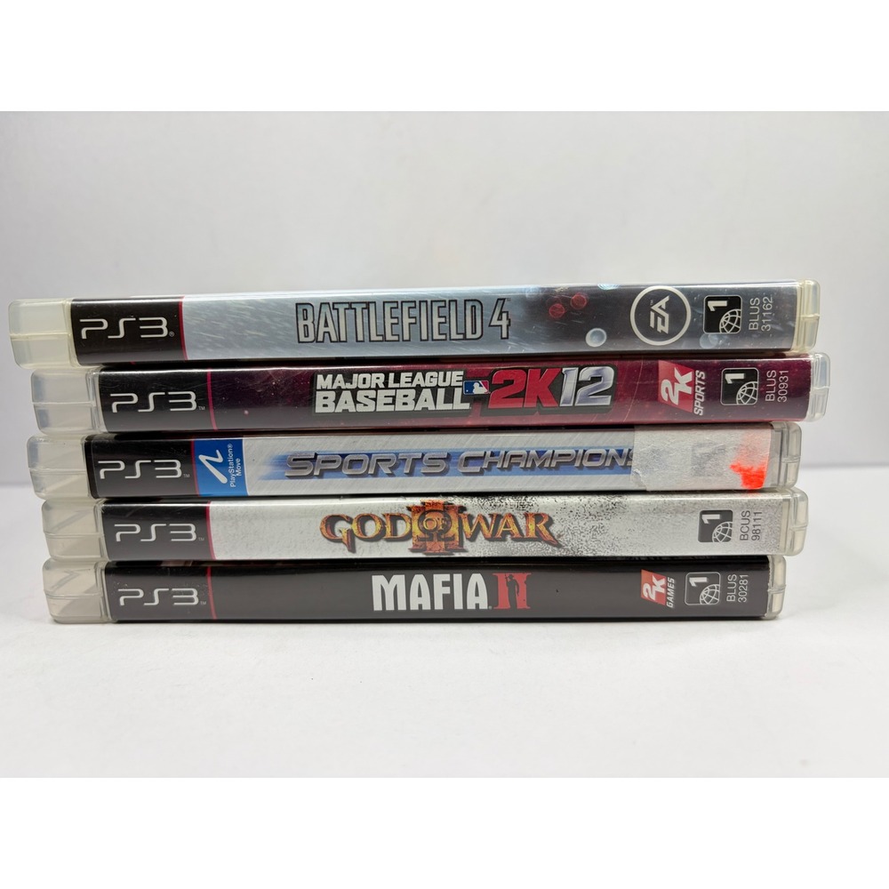PlayStation 3 PS3 Game Lot of 5 God of War III Battlefield 4 Mafia II MLB 2K12